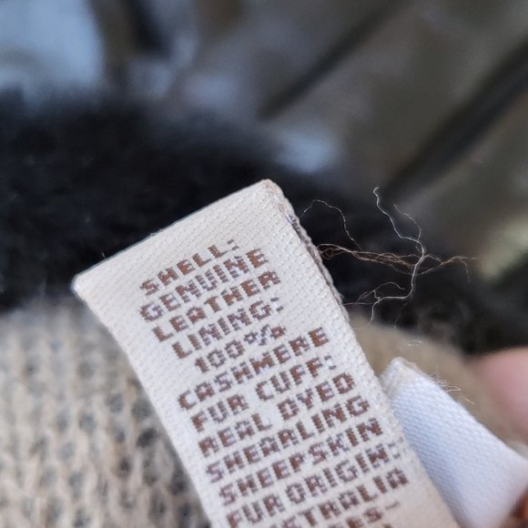 Shearling-Trim Cashmere Lining Leather Gloves - Picture 6 of 6